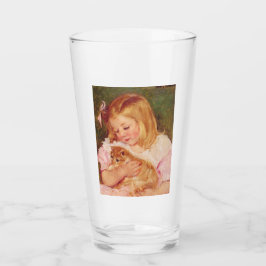 Sara Holding a Cat (av Mary Cassatt) Glaskopp