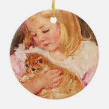 Sara Holding a Cat (av Mary Cassatt)