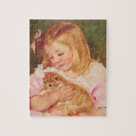 Sara Holding a Cat (av Mary Cassatt) Pussel