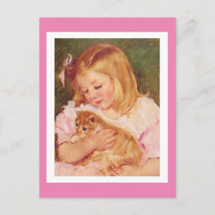 Sara Holding a Cat, av Mary Cassatt Vykort