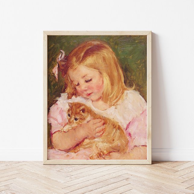Sara Holding a Cat | Mary Cassatt Poster (Skapare uppladdad)