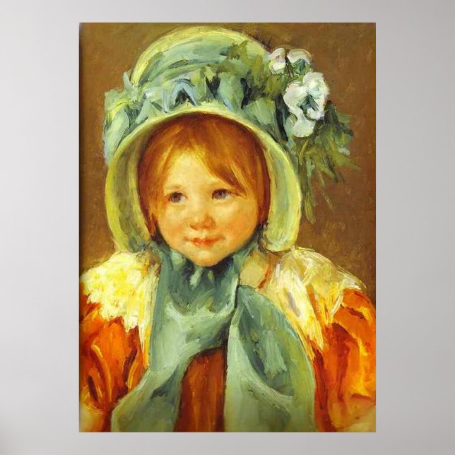 Sara i en Grönt Bonnet. 1901, Mary Cassatt Poster (Framsidan)