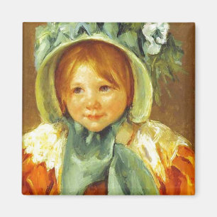 Sara i en Grönt Bonnet. c. 1901, Mary Cassatt Magnet