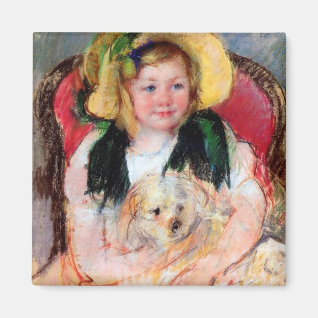 Sara med Hennes Hund, Cassatt Magnet (Framsidan)