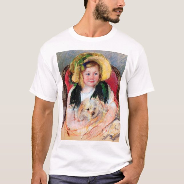 Sara med Hennes Hund, Cassatt T Shirt (Framsida)