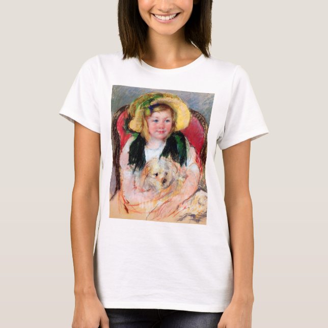 Sara med Hennes Hund, Cassatt T Shirt (Framsida)