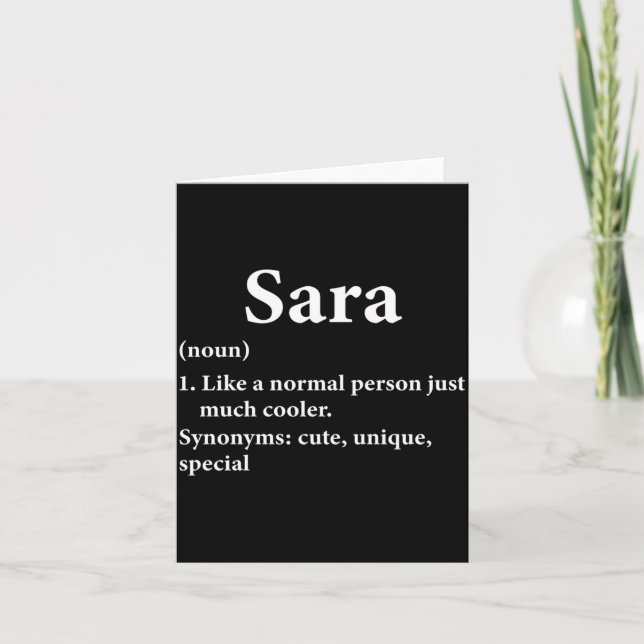 Sara Name Definition Funny D  Kort (Framsida)
