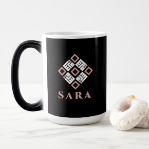 SARA Namn Mugg Modern Kufisk Geometrisk Mönster