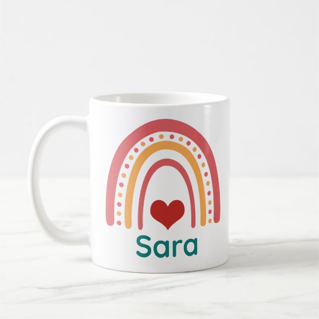 Sara Vintage Boho Rainbow Kaffemugg (Vänster)