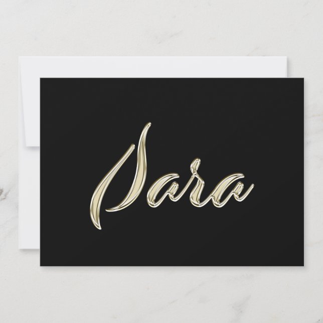Sara white gold Handwriting Karte Kort (Framsida)