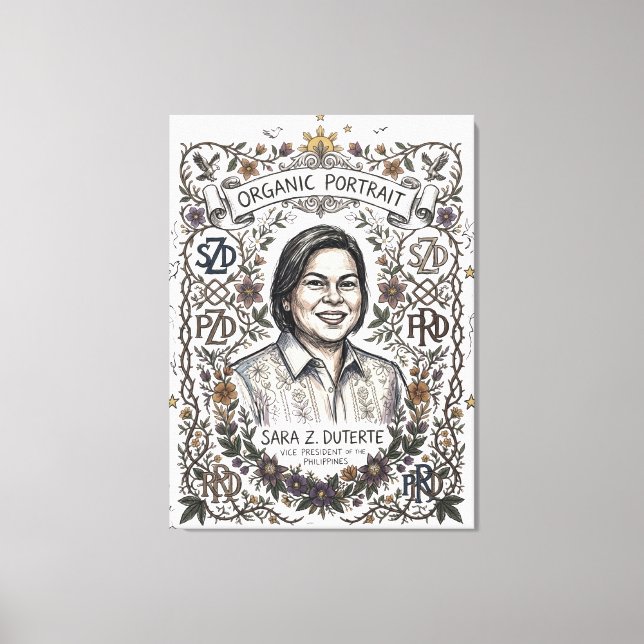 SARA Z. DUTERTE-ORGANISK PORTRÄTT CANVASTRYCK (Framsida)