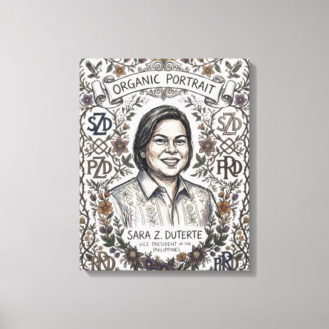 SARA Z. DUTERTE-ORGANISK PORTRÄTT CANVASTRYCK (Framsida)