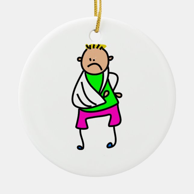 Sårad unge julgransprydnad keramik (Framsidan)