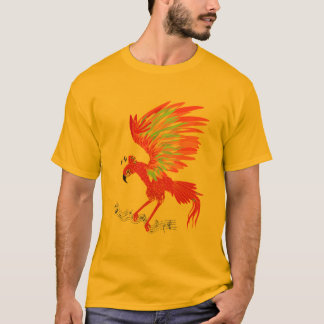Saradrei med musikal bemannar t-shirt