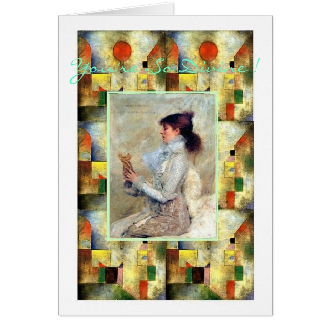 Sarah är Bernhardt-Du så prästen! Hälsningskort (Framsidan)