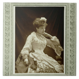 Sarah Bernhardt (1844-1923), från 'Galerie Contem Kakelplatta