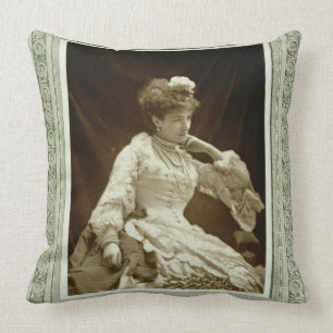 Sarah Bernhardt (1844-1923), från 'Galerie Contem Kudde