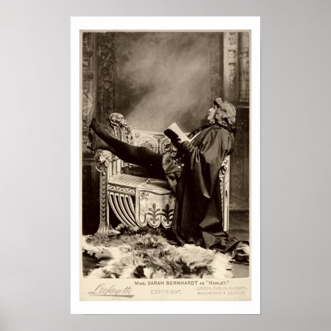 Sarah Bernhardt (1844-1923) som Hamlet 1899 Poster (Framsidan)