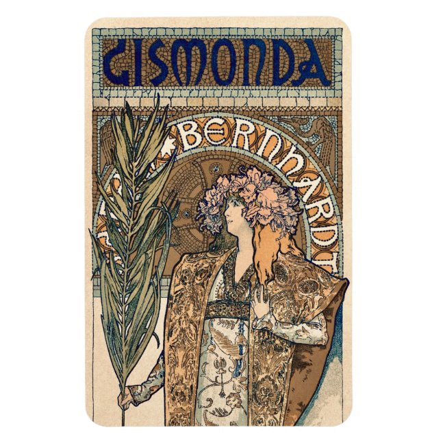 Sarah Bernhardt av Alphonse Mucha Magnet (Vertikal)