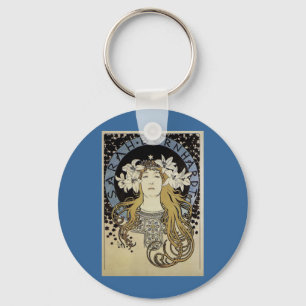 Sarah Bernhardt av Alphonse Mucha Nyckelring