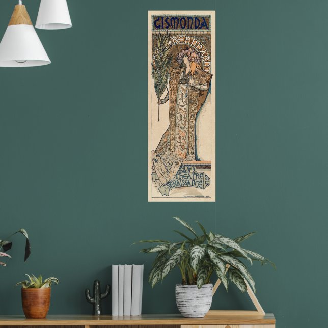 Sarah Bernhardt av Alphonse Mucha Poster (Vardagsrum 1)