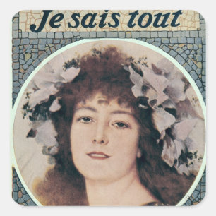 Sarah Bernhardt i Gismonda Fyrkantigt Klistermärke