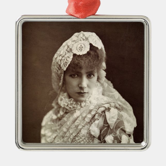 Sarah Bernhardt i rollen av Marion Delorme Julgransprydnad Metall (Framsidan)