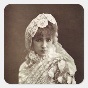Sarah Bernhardt i rollen som Marion Delorme Fyrkantigt Klistermärke