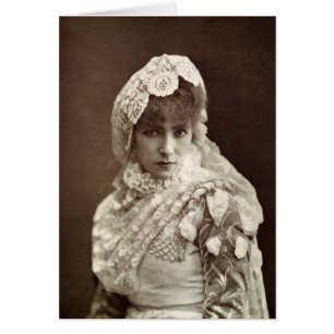 Sarah Bernhardt i rollen som Marion Delorme Hälsningskort