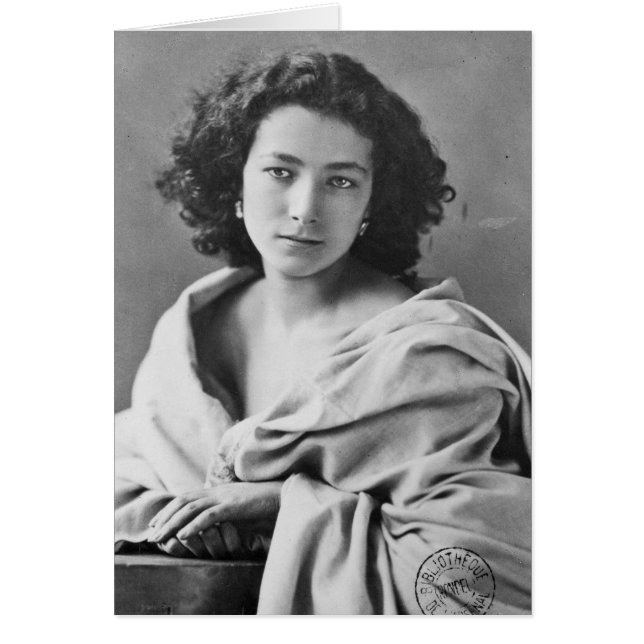 Sarah Bernhardt in costume, 1860 Hälsningskort (Framsidan)