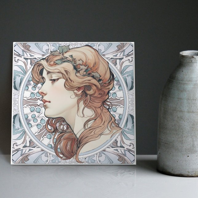 Sarah Bernhardt Inspired Artwork av Alphonse Mucha Kakelplatta (Skapare uppladdad)