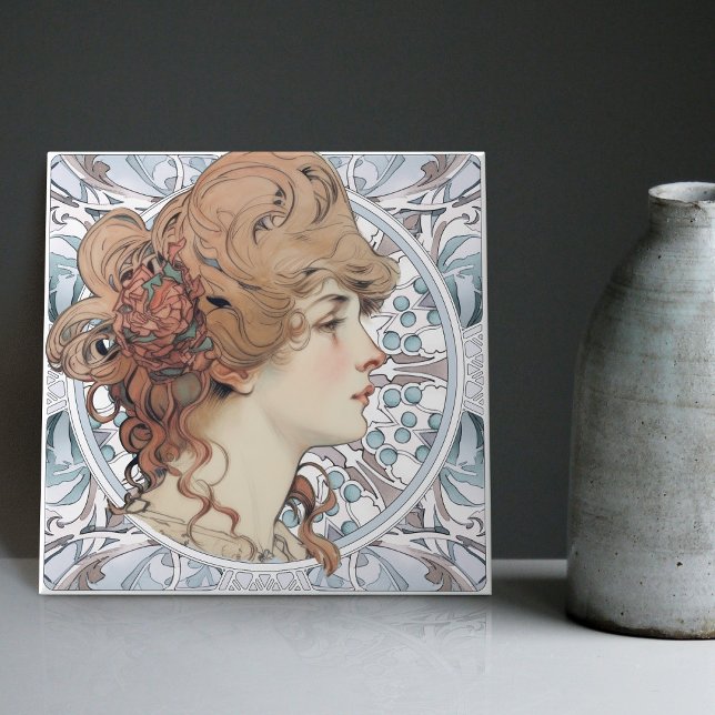 Sarah Bernhardt Inspired Artwork av Alphonse Mucha Kakelplatta (Skapare uppladdad)