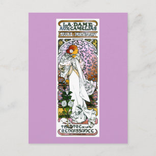 Sarah Bernhardt, La Dame aux Camélias, Mucha Bra Vykort