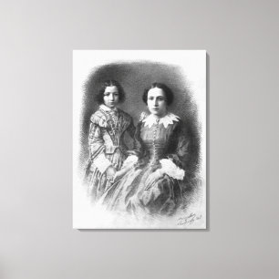 Sarah Bernhardt och henne mor? Canvastryck