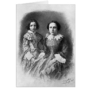 Sarah Bernhardt och henne mor? Hälsningskort