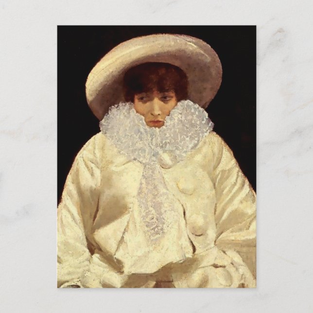 “Sarah Bernhardt som Pierrot” av Giuseppe De Nitti Vykort (Framsida)
