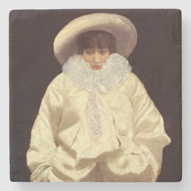 Sarah Bernhardt som Pierrot Stenunderlägg (Framsidan)