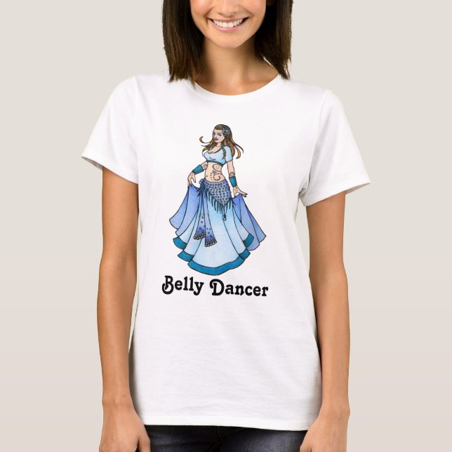 Sarah Blue Bellydancer Tee Shirt (Framsida)