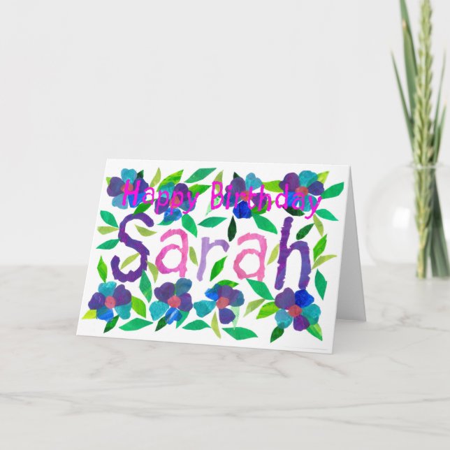 "Sarah" födelsedagkort Kort (Framsida)