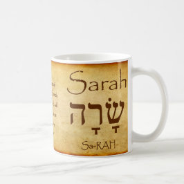 SARAH Hebrew Namn Mugg