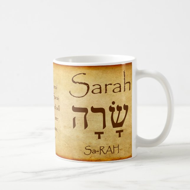 SARAH Hebrew Namn Mugg (Höger)