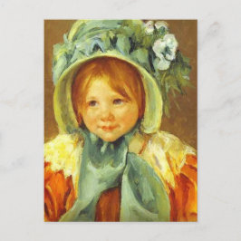 Sarah i en Grönt Bonnet av Mary Cassatt Postcard Vykort