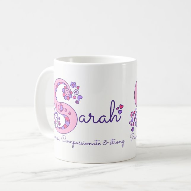 Sarah känd menande dekorativ S monogrammugg Kaffemugg (Framsida vänster)