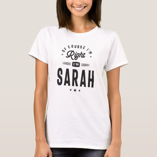 Sarah Knows Best T Shirt (Framsida)