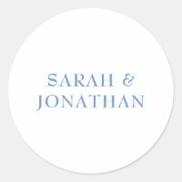 SARAH Modern Blue Minimal Bröllop-kuvertmärke
