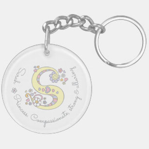 Sarah monogram brev s namn och nyckelring