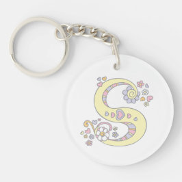 Sarah monogram brev s namn och nyckelring