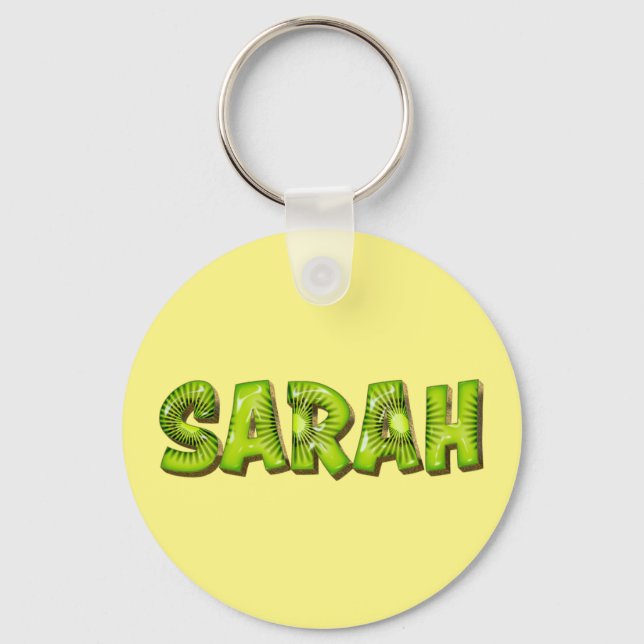 Sarah Name Kiwi Design Schlüsselanhänger Nyckelring (Framsida)