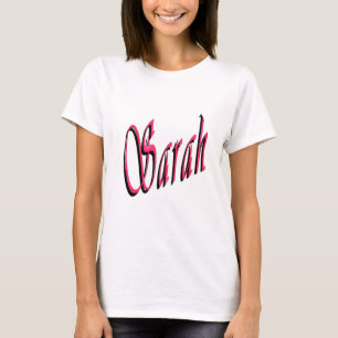 Sarah Namn I Rött Och Rosa, T Shirt