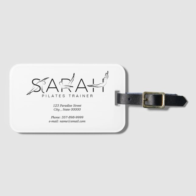 SARAH Namn Pilates Instruktör Bagagebricka (Framsida horisontal)